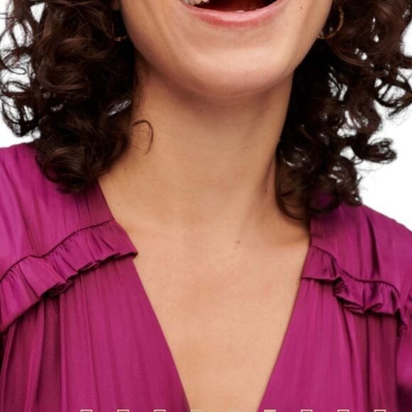 Maje Rianne Pleated Mini Dress Rose Magenta Size S NWT - Picture 4 of 15